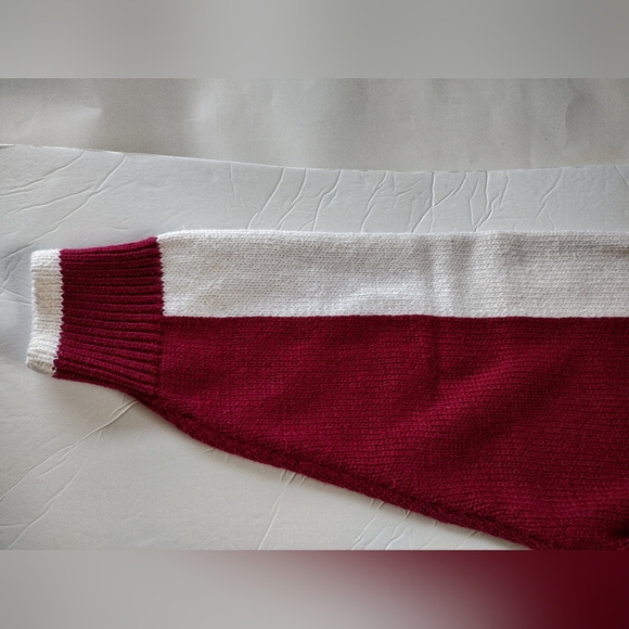 Vintage Par Four Men's Pullover Sweater Graphic Golf Maroon Green White Sz L - Picture 5 of 6